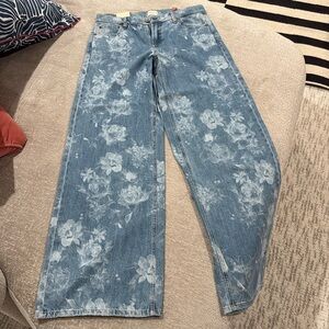 Alice and Olivia low rise flower jeans